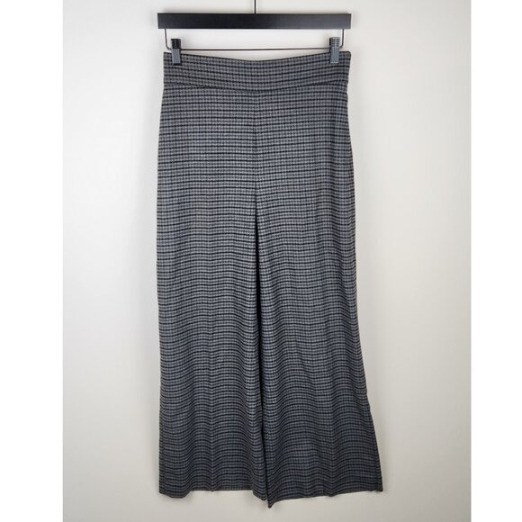 Zara Houndstooth Wide Leg Flannel Trouser Pants sz S - Picture 1 of 10